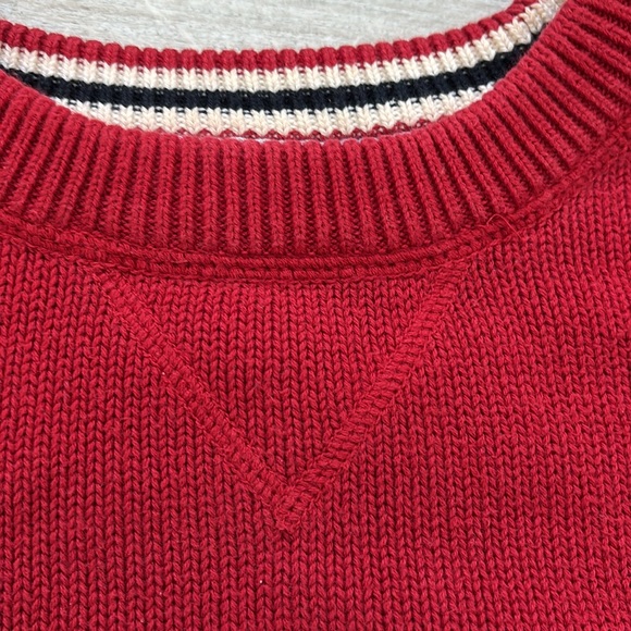 Vintage 90s Tommy Hilfiger Cotton Knit Sweater Red size L - Picture 5 of 8